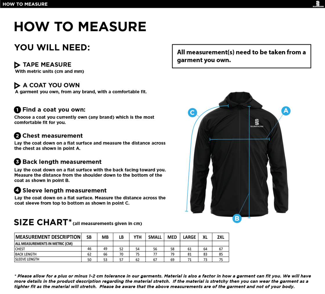 ketteringham hall cc Dual Elite 1/4 Zip Hoody / Rain Jacket : Navy - Size Guide