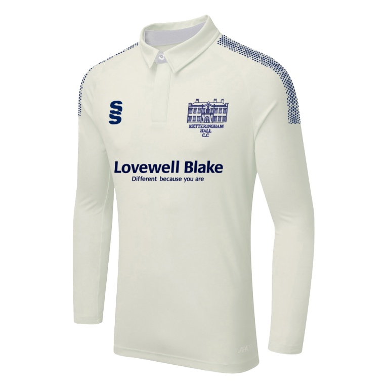 ketteringham hall cc DUAL LONG SLEEVE CRICKET SHIRT (WOMENS)-Ivory