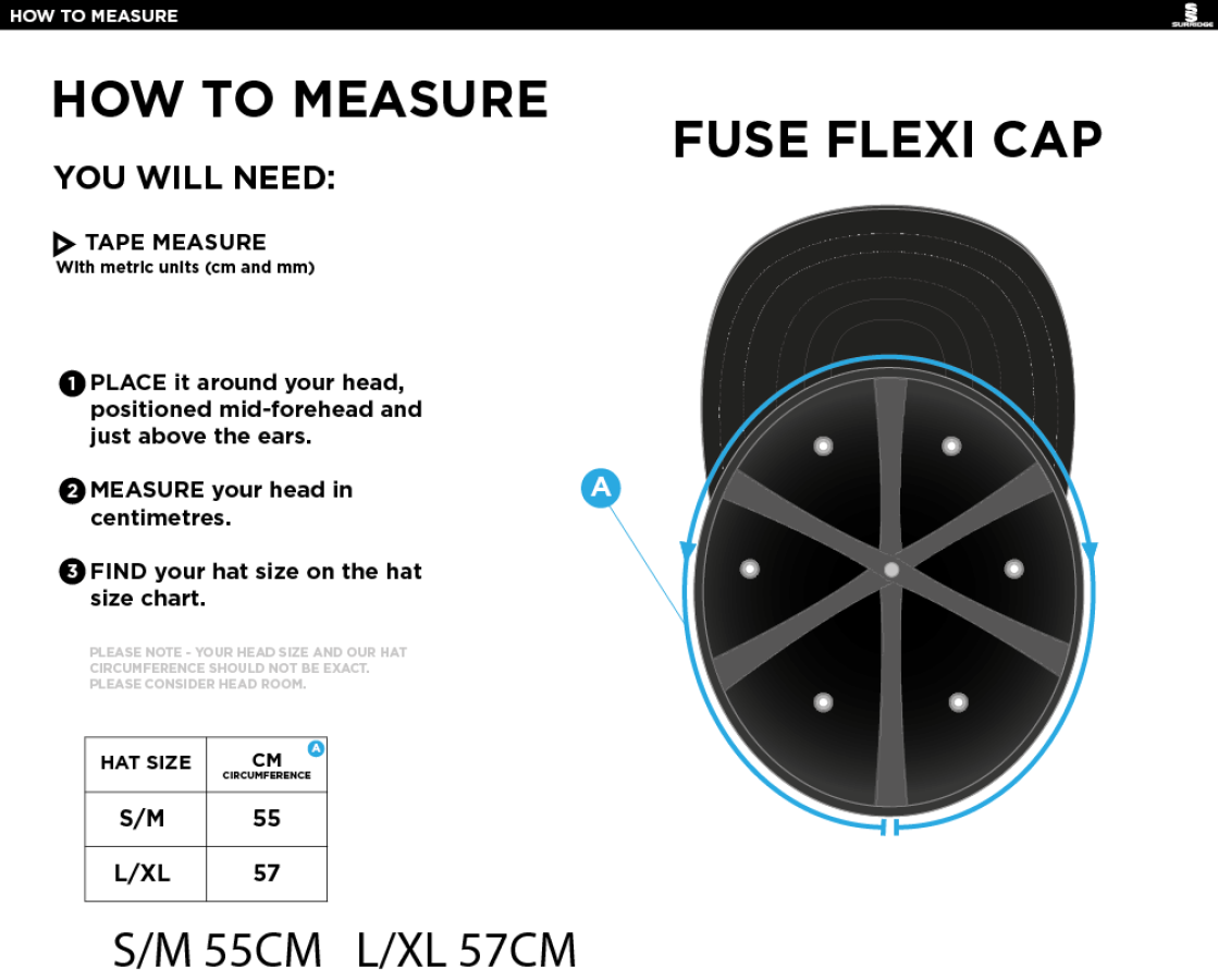 KETTERINGHAM HALL CC Fuse Flexi Cap - Navy - Size Guide