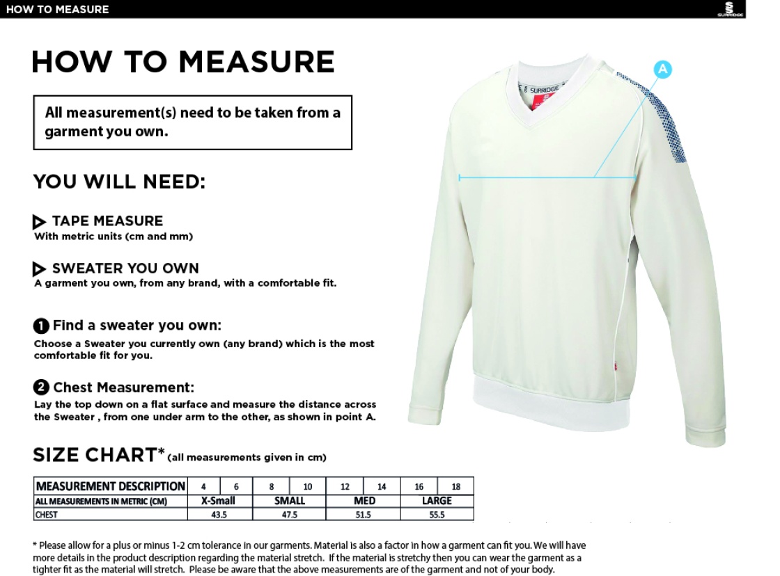 KETTERINGHAM HALL CC BLAST LONG SLEEVE WOMEN'S SWEATER - Ivory - Size Guide