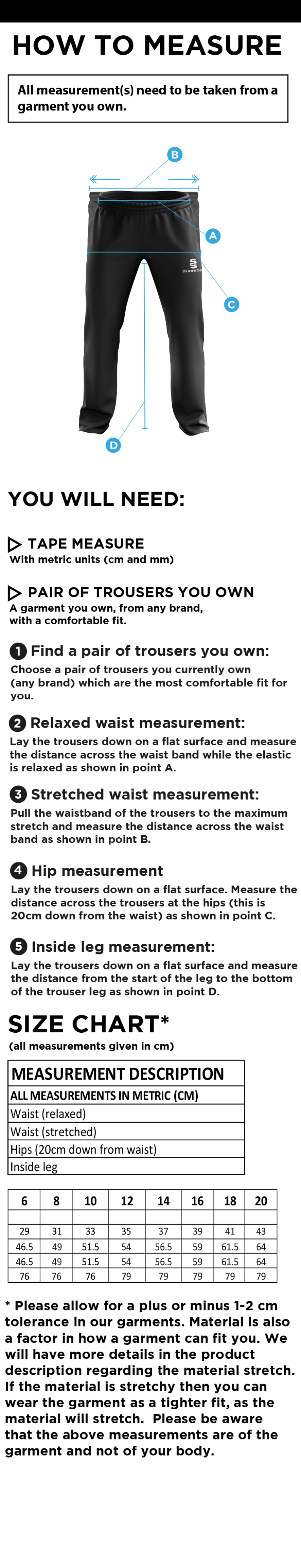 KETTERINGHAM HALL CC Classic Tracksuit Pant 3/4 Zip Length Navy Female - Size Guide