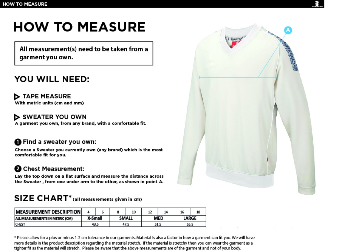 KETTERINGHAM HALL CC BLAST LONG SLEEVE WOMEN'S SWEATER - Ivory - Size Guide
